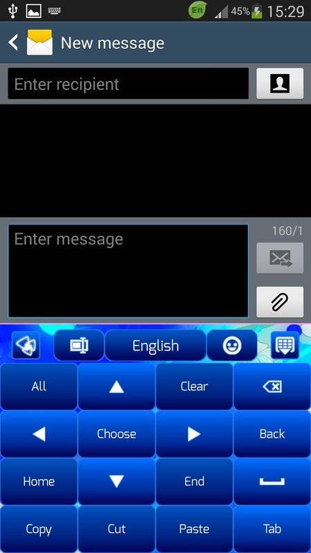 GO Keyboard Simple Blue Theme截图9