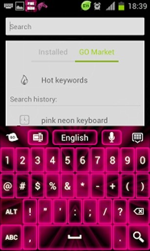 Pink Neon Keyboard GO截图4