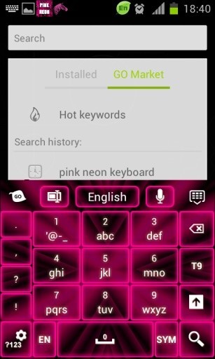 Pink Neon Keyboard GO截图11
