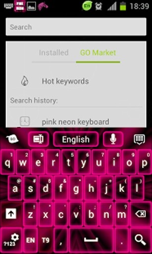Pink Neon Keyboard GO截图2