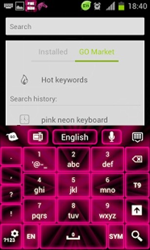 Pink Neon Keyboard GO截图5