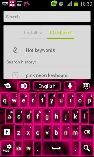 Pink Neon Keyboard GO截图8