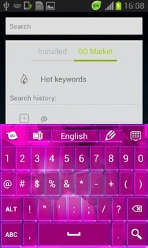 粉红色霓虹灯塑料键盘截图