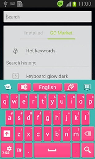 键盘的Android粉红截图2