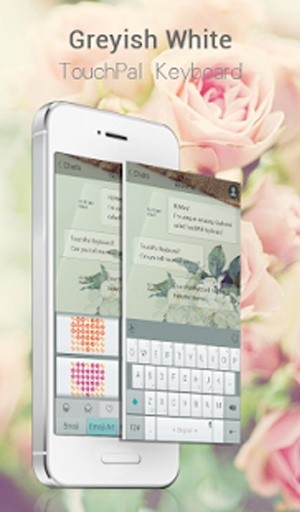 TouchPal SkinPack Greyish White截图1