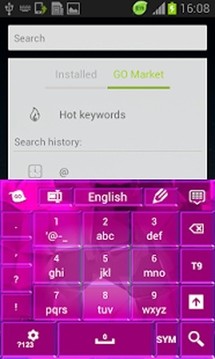 粉红色霓虹灯塑料键盘截图