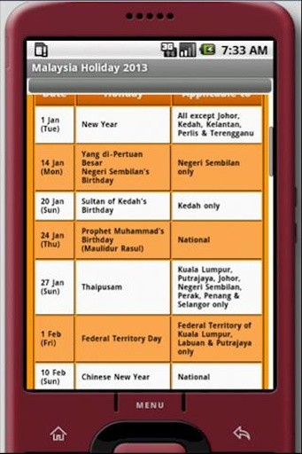 Malaysia Public Holiday 2013截图2