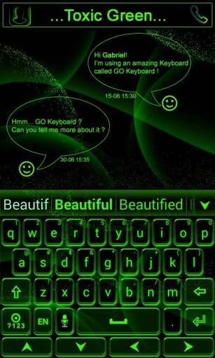 Toxic Green GO Keyboard Theme截图2