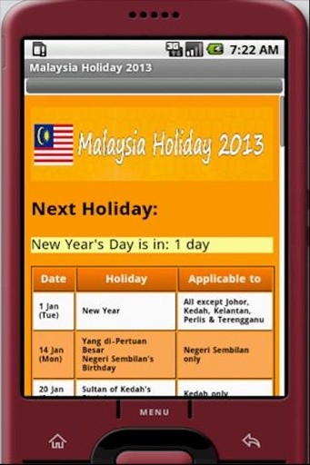 Malaysia Public Holiday 2013截图1