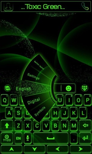 Toxic Green GO Keyboard Theme截图3