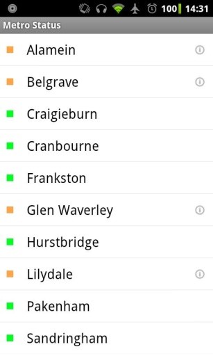 墨尔本地铁状态截图3