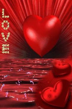 Red Heart On Red Sea Live Wall截图