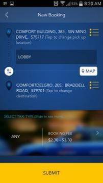ComfortDelGro Taxi Booking App截图