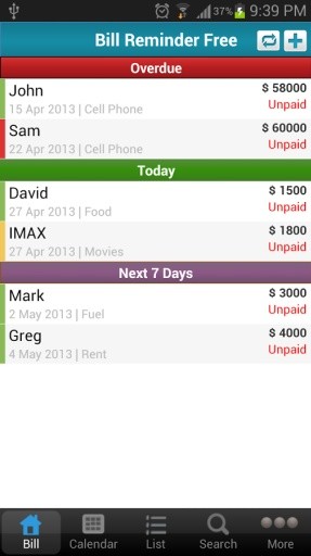 Bill Reminder Free BillManager截图8