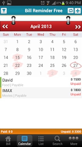 Bill Reminder Free BillManager截图2