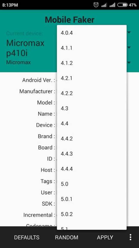 型号伪装:Mobile Faker截图2