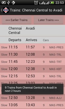Chennai Local Train Timetable截图