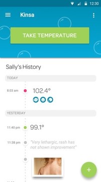 Kinsa 智能体温计截图