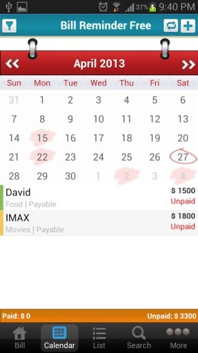 Bill Reminder Free BillManager截图9