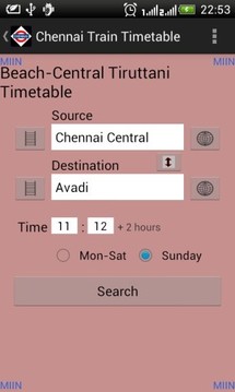 Chennai Local Train Timetable截图