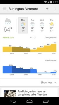 谷歌新闻和天气截图