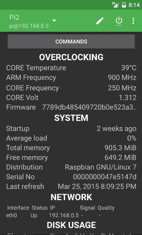 树莓派监控:RasPi Check截图1