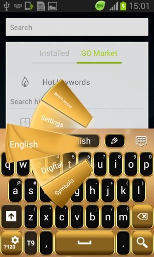 Neon Gold Go Keyboard截图6