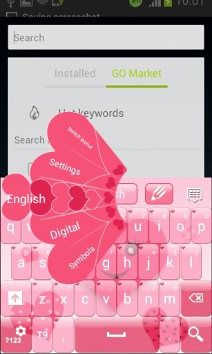 粉红色的心的键盘截图5