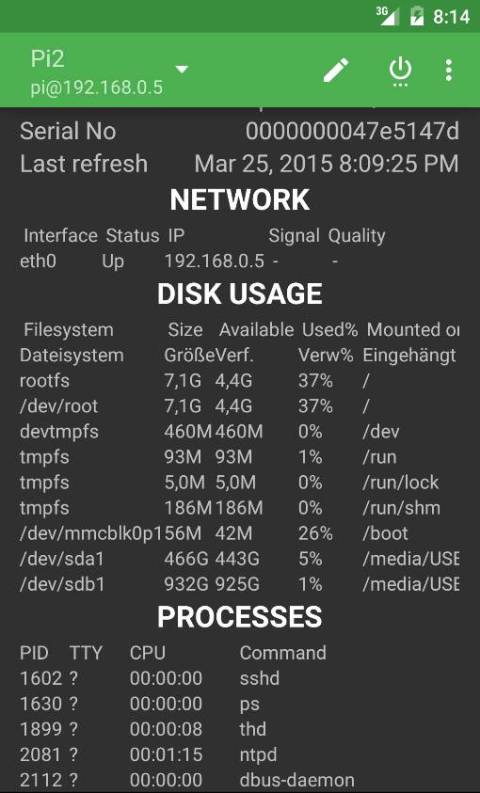 树莓派监控:RasPi Check截图2