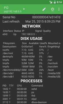 树莓派监控:RasPi Check截图