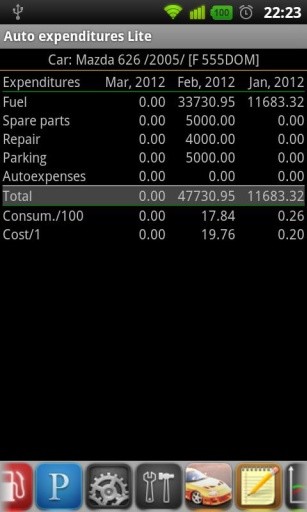 Auto expenditures Lite截图1