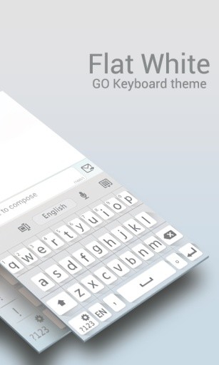 GO Keyboard Flat White Theme截图7