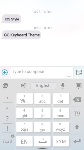 GO Keyboard Flat White Theme截图10