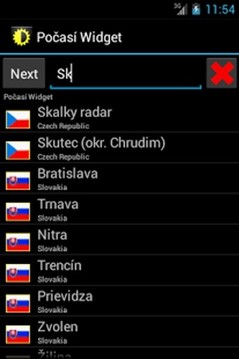 天气小部件捷克截图