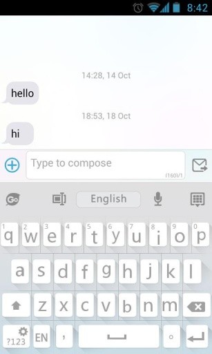 GO Keyboard Flat White Theme截图9
