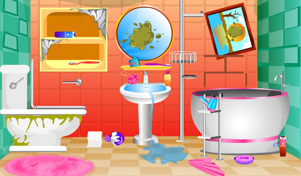 浴室清洁女孩游戏截图1