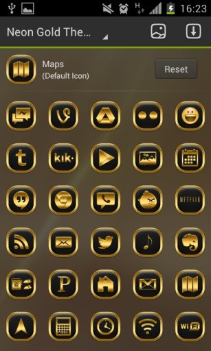 Neon Gold Theme GO Launcher截图9