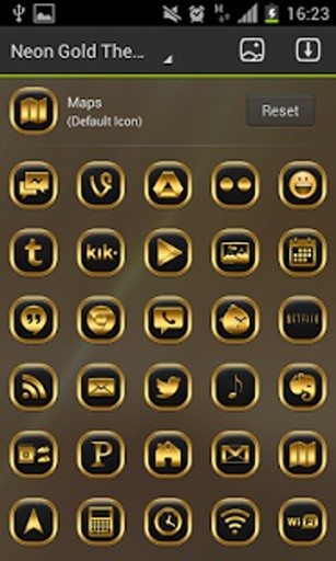 Neon Gold Theme GO Launcher截图2