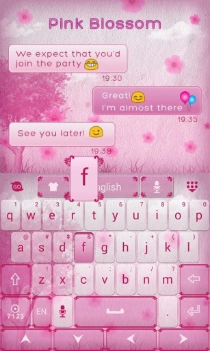 Pink Blossom GO Keyboard Theme截图3