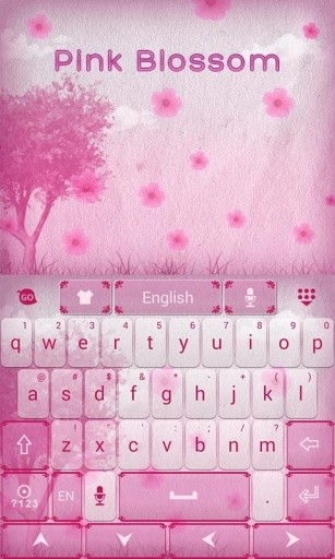 Pink Blossom GO Keyboard Theme截图5