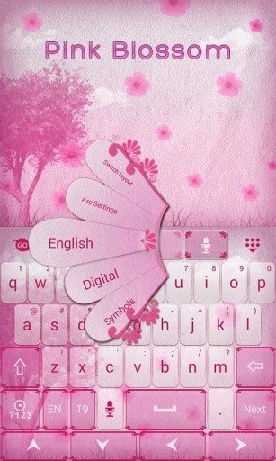 Pink Blossom GO Keyboard Theme截图2