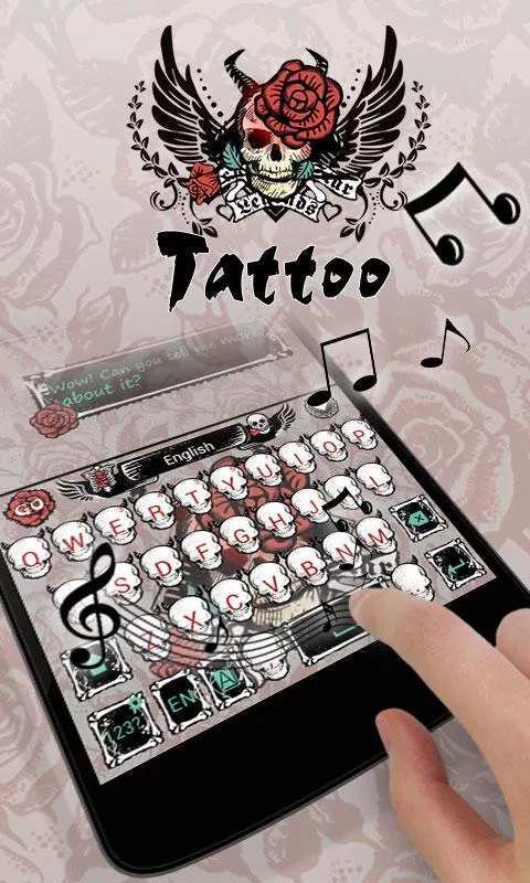 Tattoo Go Keyboard theme截图2