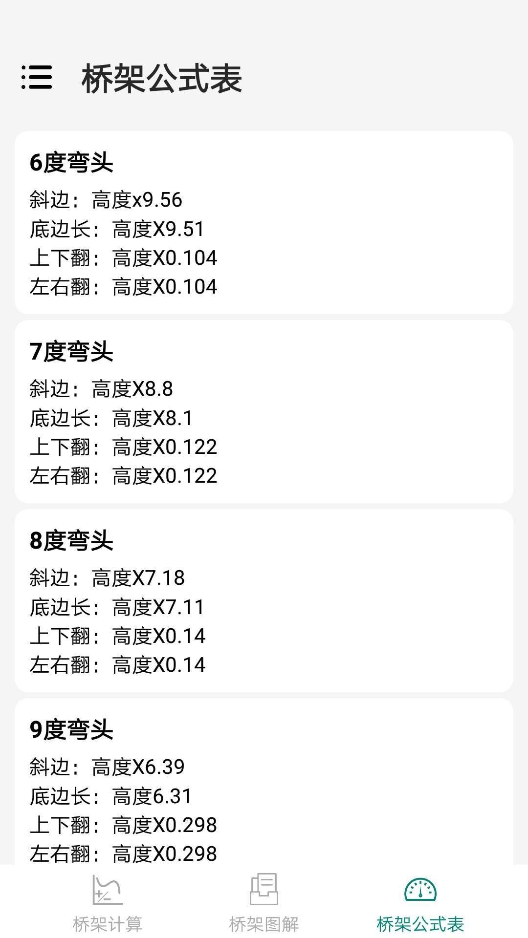 桥架弯头计算器v2.6截图2