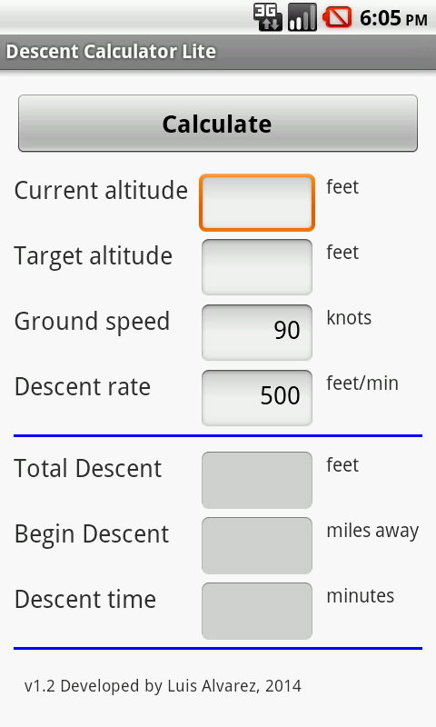 Descent Calculator Lite截图3