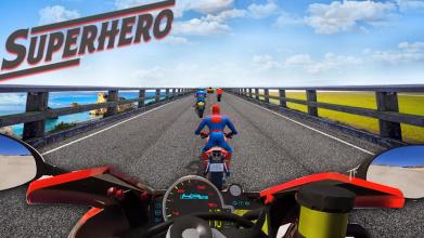 Superhero Bike Racing 2018: Moto Traffic Rider截图2