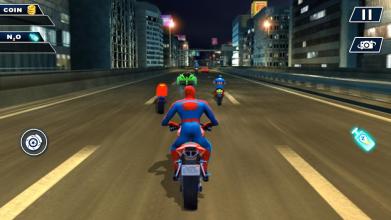 Superhero Bike Racing 2018: Moto Traffic Rider截图4