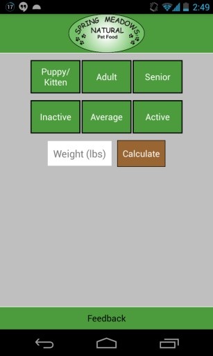 Spring Meadows Feed Calculator截图4