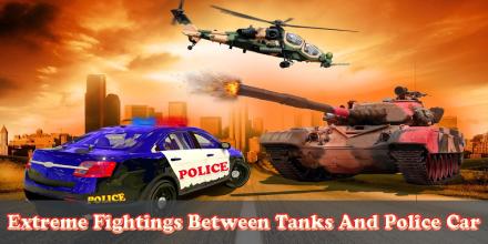 Tank Attacks Police Cars : Panzer War 2018截图1