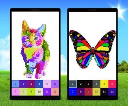 Kitty Cat Pixel Art Animals: Color by Number截图4
