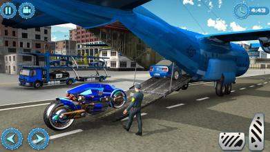 US Police Plane Robot Car Bike - Transporter Games截图2